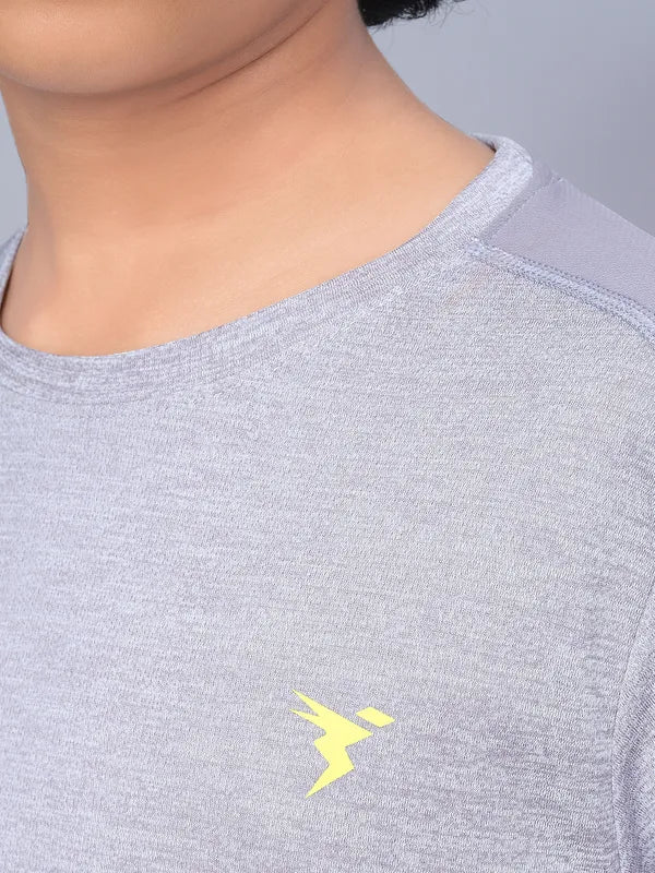 Boys Melange Slim Fit Crew Neck T-shirt with DOUBLE COOL - Image 8