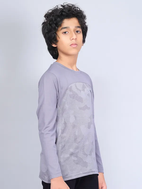 Boys Jacquard Slim Fit Crew Neck T-shirt with VENTMESH - Image 5