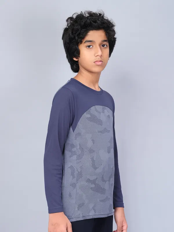Boys Jacquard Slim Fit Crew Neck T-shirt with VENTMESH - Image 5
