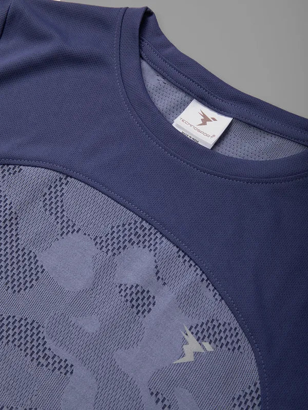 Boys Jacquard Slim Fit Crew Neck T-shirt with VENTMESH - Image 7