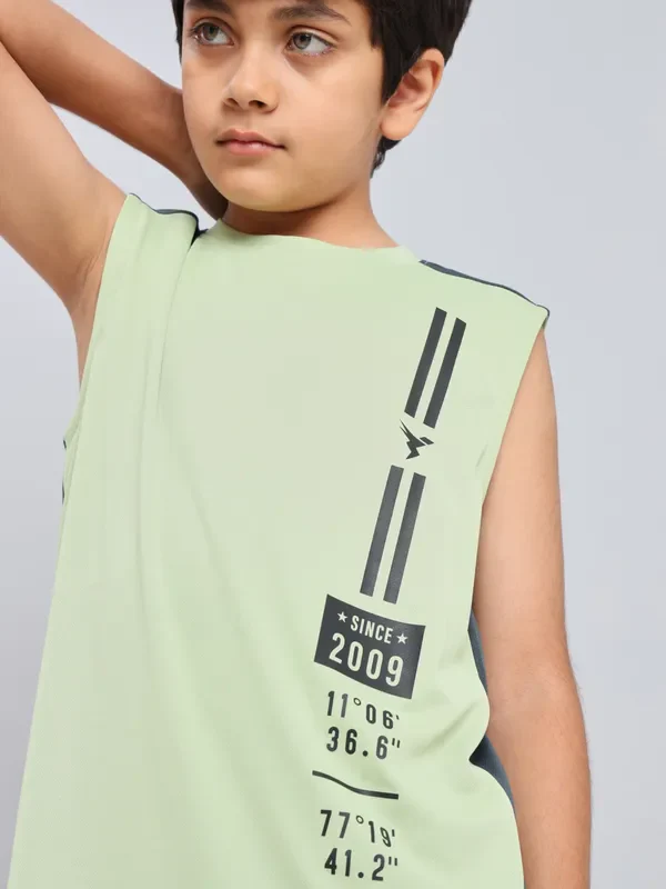 Boys Printed Slim Fit Crew Neck T-shirt with TECHNO GUARD - Image 6