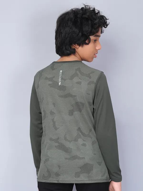 Boys Jacquard Slim Fit Crew Neck T-shirt with VENTMESH - Image 3
