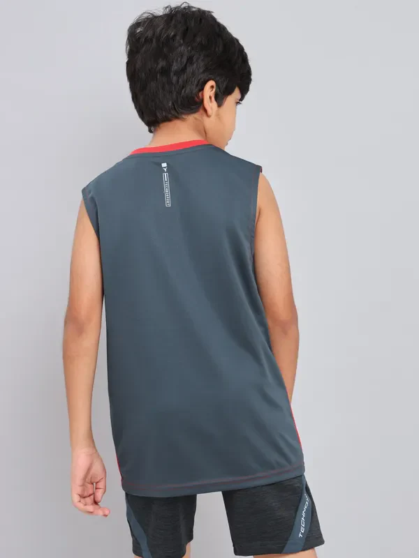 Boys Printed Slim Fit Crew Neck T-shirt with TECHNO GUARD - Image 4