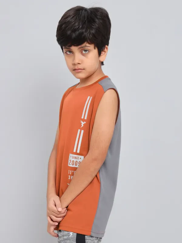 Boys Printed Slim Fit Crew Neck T-shirt with TECHNO GUARD - Image 5