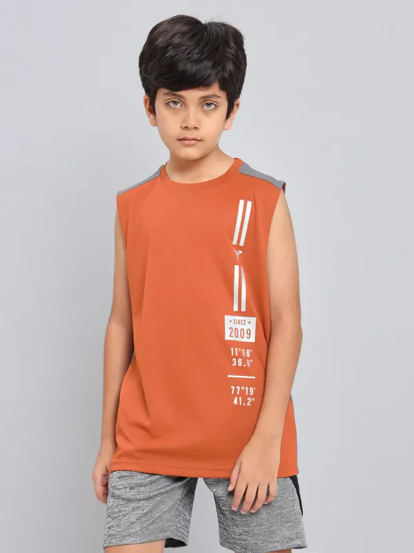 Boys Printed Slim Fit Crew Neck T-shirt with TECHNO GUARD - Image 6