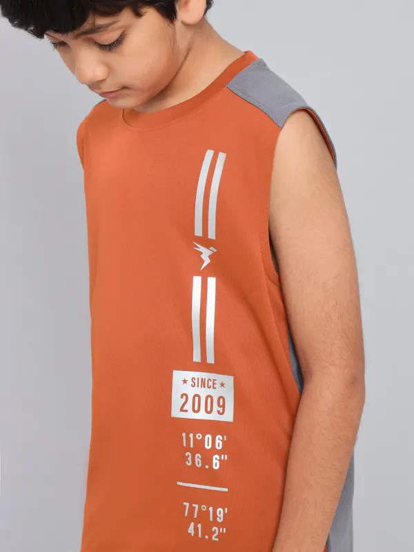 Boys Printed Slim Fit Crew Neck T-shirt with TECHNO GUARD - Image 7