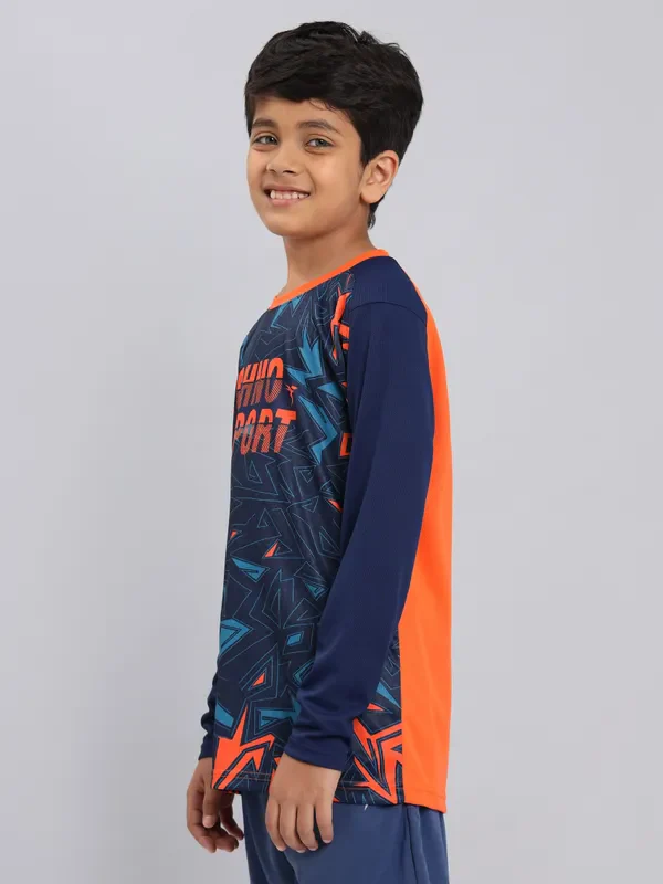Boys Printed Slim Fit Crew Neck T-shirt with TECHNO COOL+ - Image 4