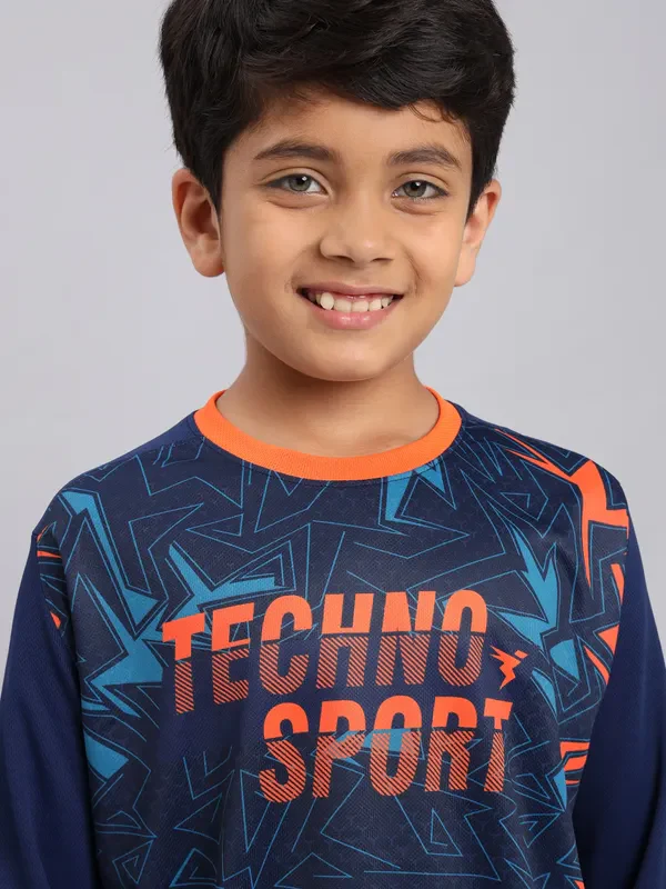 Boys Printed Slim Fit Crew Neck T-shirt with TECHNO COOL+ - Image 5