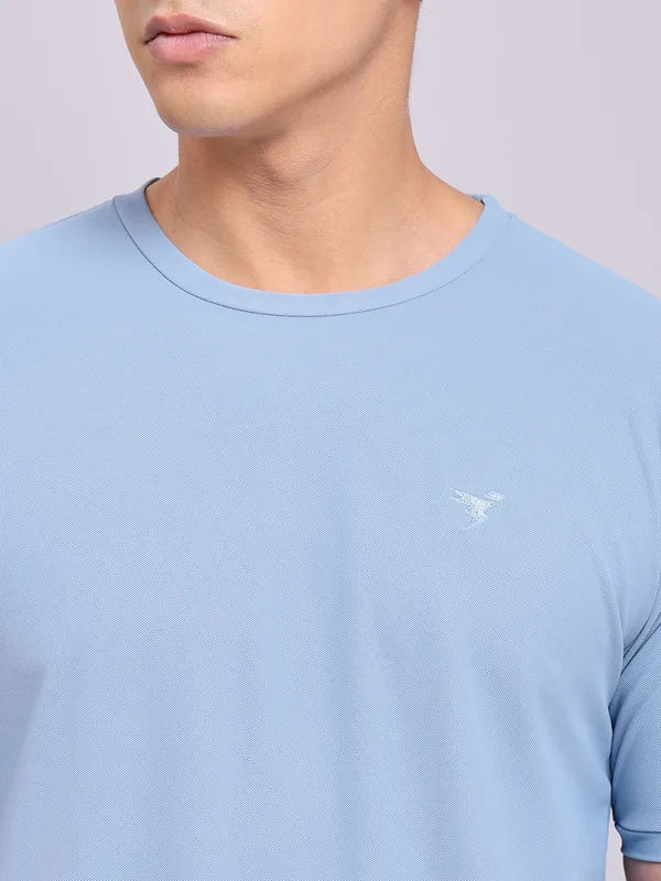 Men Solid Slim Fit Crew Neck T-shirt with MATPIQ - Image 5