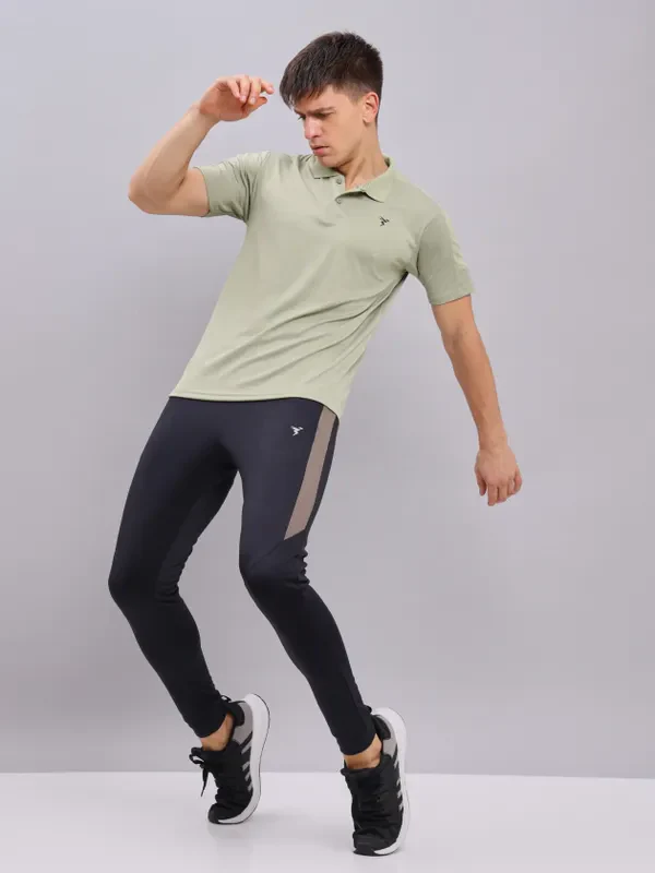 Men Melange Slim Fit Polo T-shirt with DOUBLE COOL - Image 2