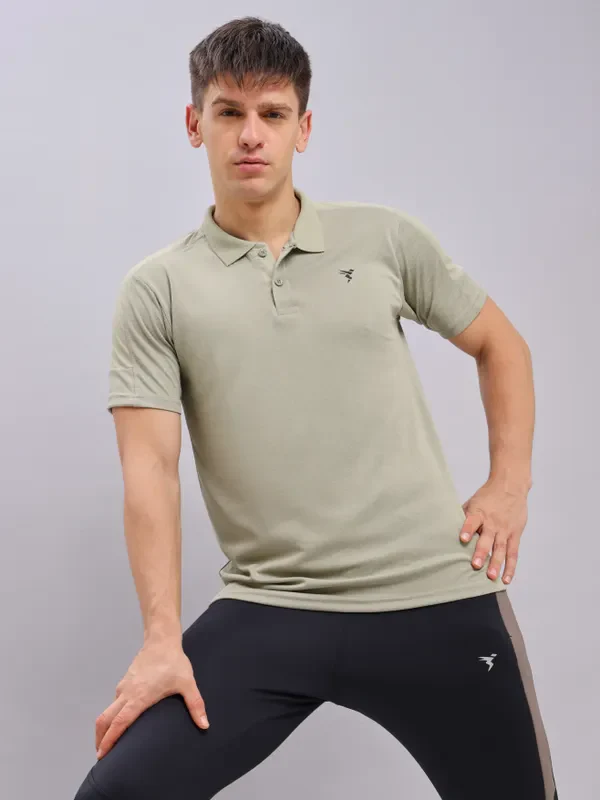Men Melange Slim Fit Polo T-shirt with DOUBLE COOL - Image 7