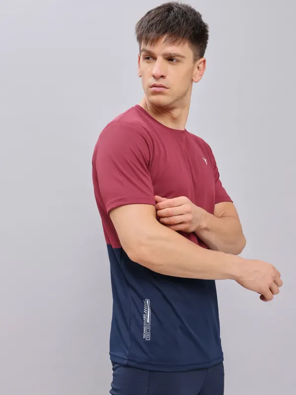 Men Colorblock Slim Fit Crew Neck T-shirt with DOUBLE COOL - Image 7