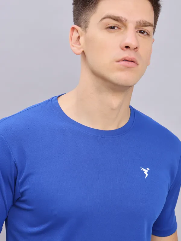 Men Colorblock Slim Fit Crew Neck T-shirt with DOUBLE COOL - Image 4