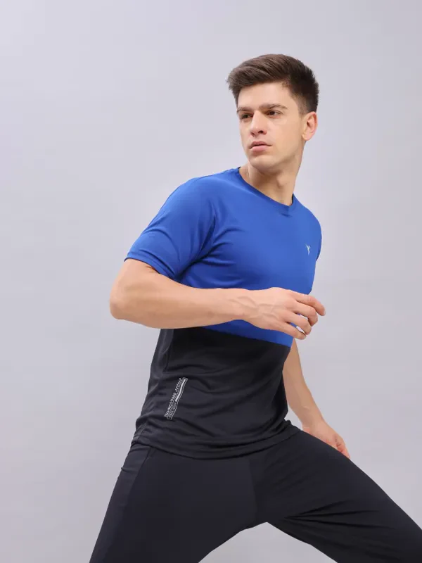 Men Colorblock Slim Fit Crew Neck T-shirt with DOUBLE COOL - Image 5