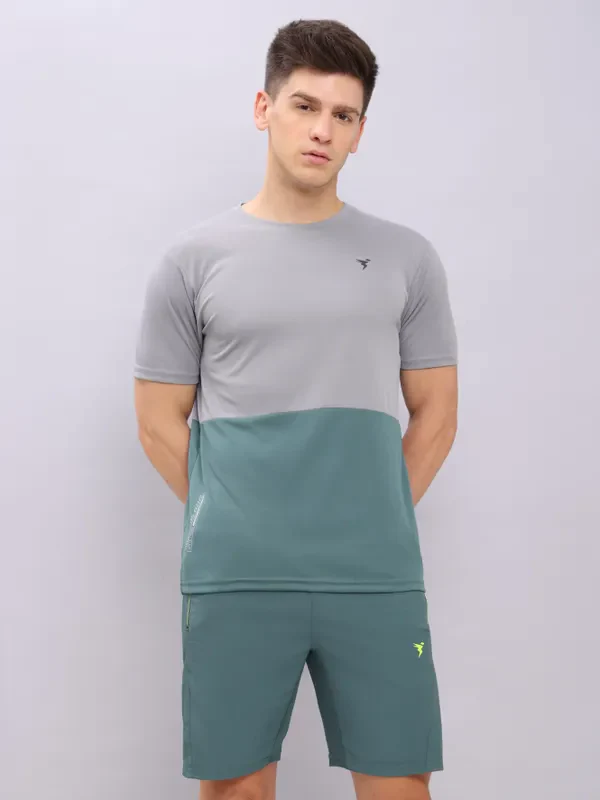 Men Colorblock Slim Fit Crew Neck T-shirt with DOUBLE COOL - Image 6