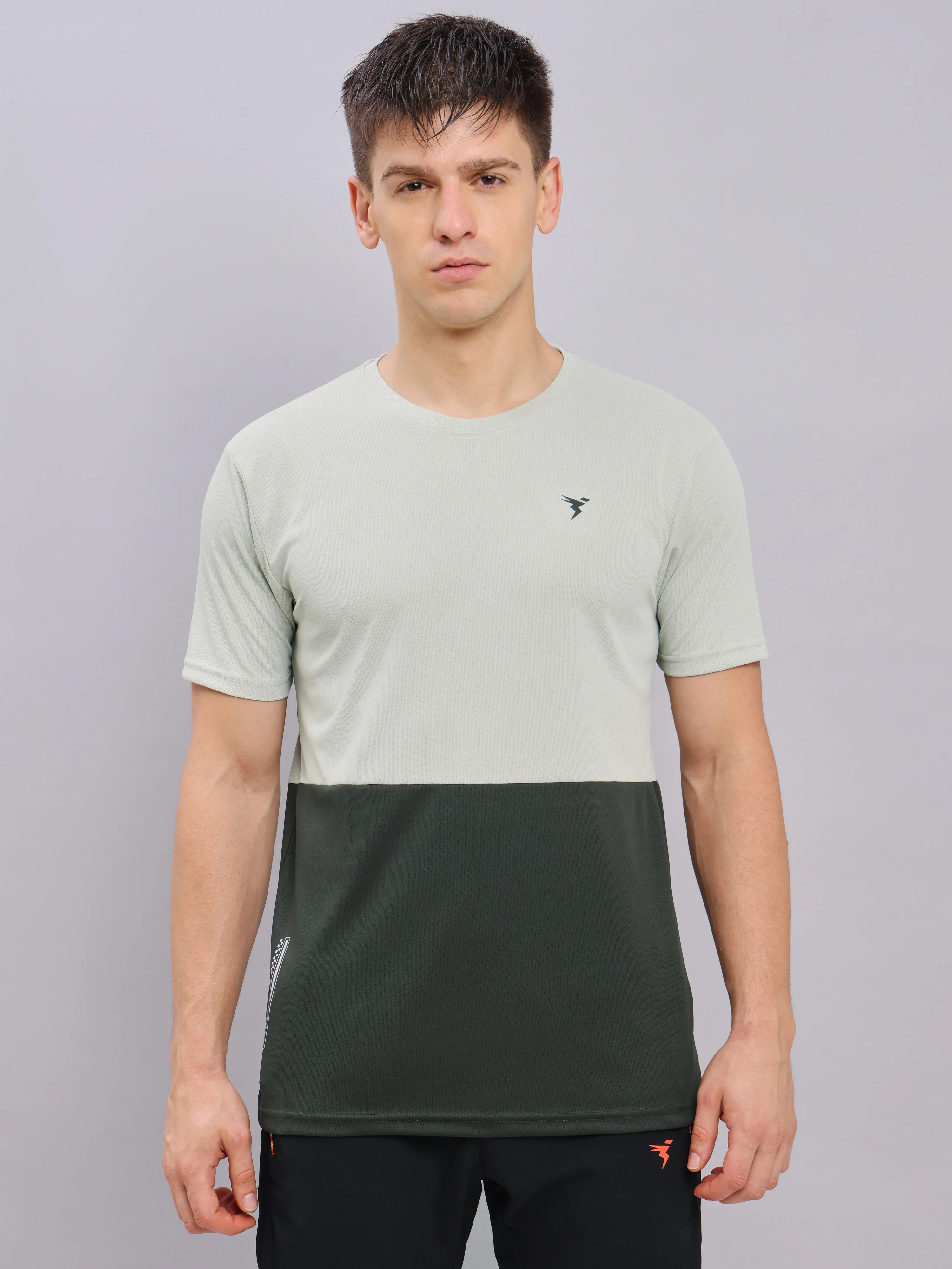 Men Colorblock Slim Fit Crew Neck T-shirt with DOUBLE COOL - Image 2