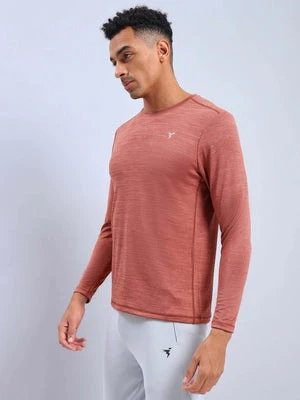 Men Melange Slim Fit Crew Neck T-shirt with DOUBLE COOL - Image 3