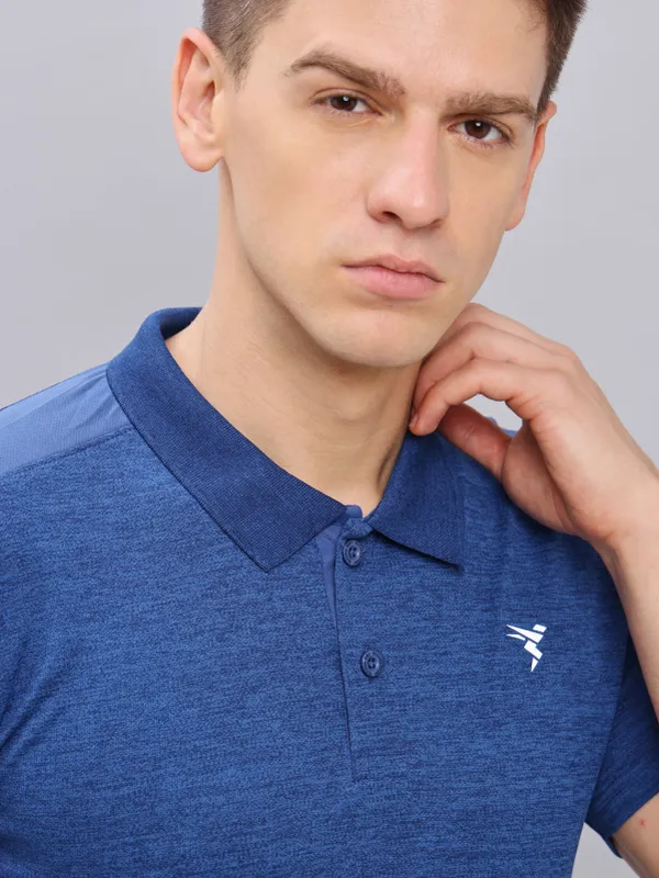 Men Melange Slim Fit Polo T-shirt with DOUBLE COOL - Image 7