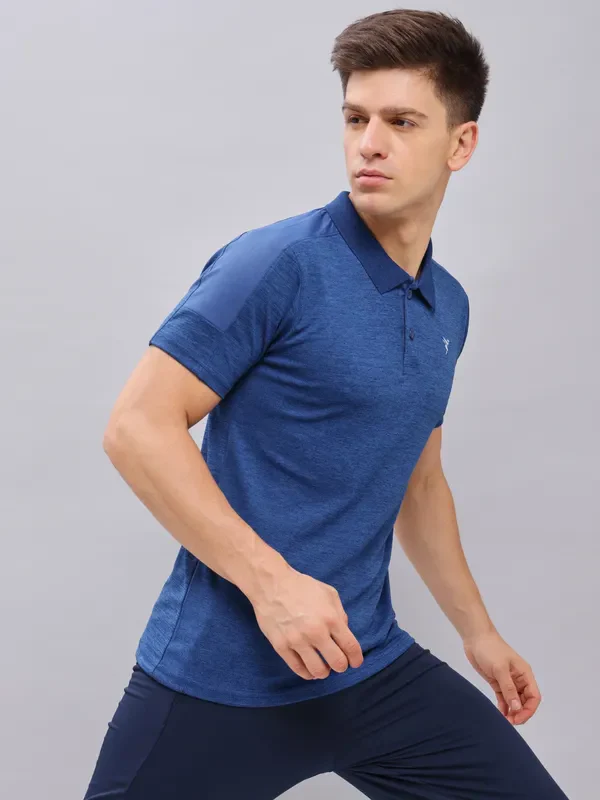 Men Melange Slim Fit Polo T-shirt with DOUBLE COOL - Image 8