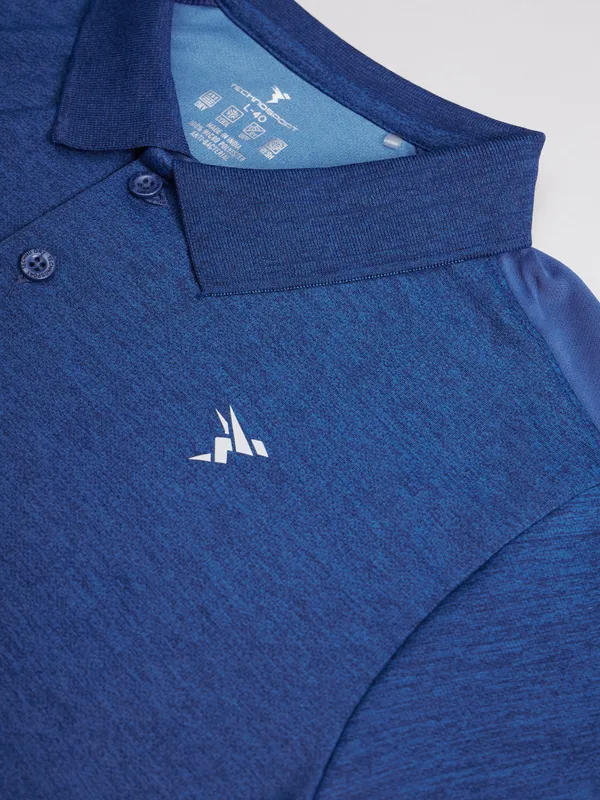 Men Melange Slim Fit Polo T-shirt with DOUBLE COOL - Image 9