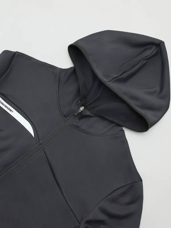 Men Solid Slim Fit Hooded Jacket with TECHNO DRY - Image 7