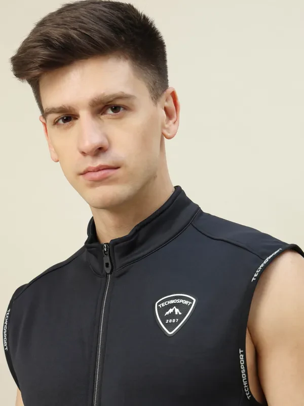 Men Solid Slim Fit Mock Neck Jacket with TECHNOLITE - Image 6