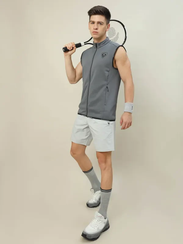 Men Solid Slim Fit Mock Neck Jacket with TECHNOLITE - Image 6
