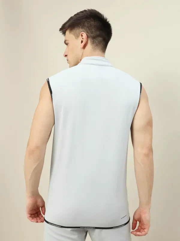 Men Solid Slim Fit Mock Neck Jacket with TECHNOLITE - Image 2
