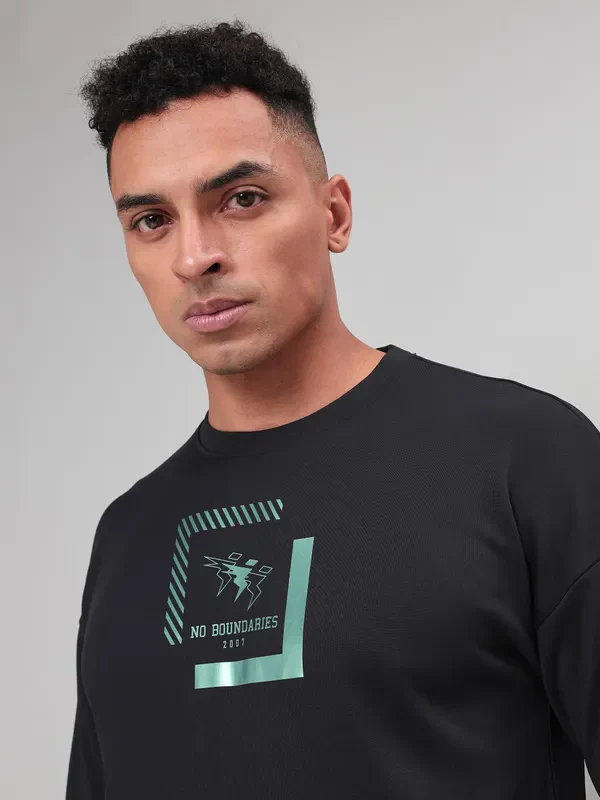 Men Printed Slim Fit Crew Neck Sweatshirt with ELASTO PLUS - Image 6