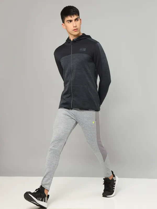 Men Melange Slim Fit Hooded Jacket with TECHNOLITE - Image 5