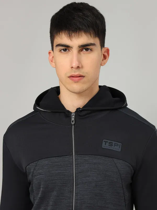 Men Melange Slim Fit Hooded Jacket with TECHNOLITE - Image 6
