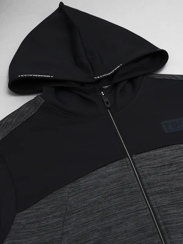 Men Melange Slim Fit Hooded Jacket with TECHNOLITE - Image 7