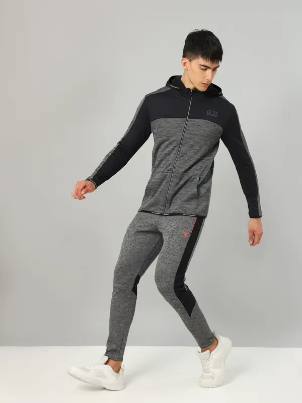 Men Melange Slim Fit Hooded Jacket with TECHNOLITE - Image 7