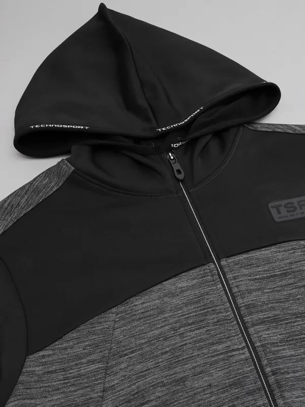 Men Melange Slim Fit Hooded Jacket with TECHNOLITE - Image 8