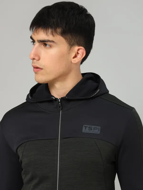 Men Melange Slim Fit Hooded Jacket with TECHNOLITE - Image 6