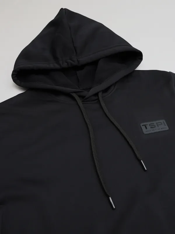 Men Solid Slim Fit Hooded Sweatshirt  with TECHNO DRY - Image 8