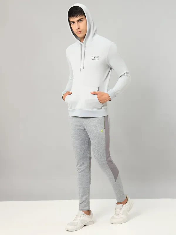 Men Solid Slim Fit Hooded Sweatshirt  with TECHNO DRY - Image 4