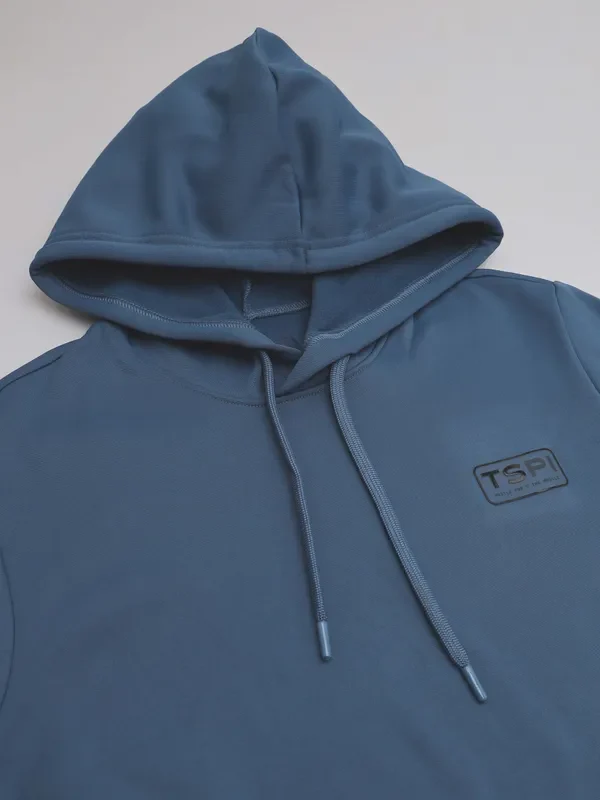 Men Solid Slim Fit Hooded Sweatshirt  with TECHNO DRY - Image 8