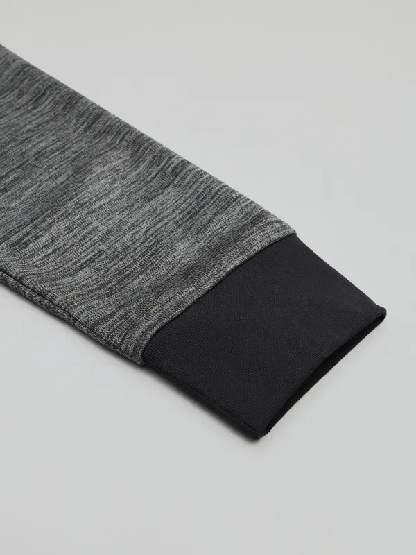 Men Melange Slim Fit Hooded sweatshirt with TECHNO GUARD - Image 8