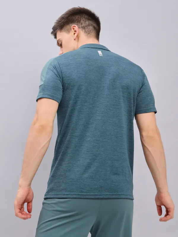 Men Melange Slim Fit Polo T-shirt with DOUBLE COOL - Image 4