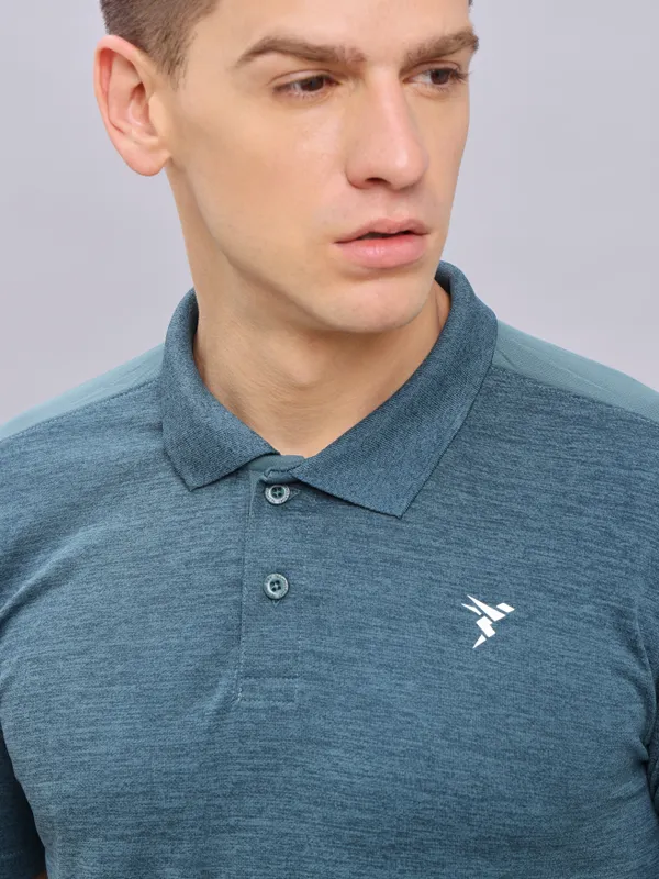 Men Melange Slim Fit Polo T-shirt with DOUBLE COOL - Image 7