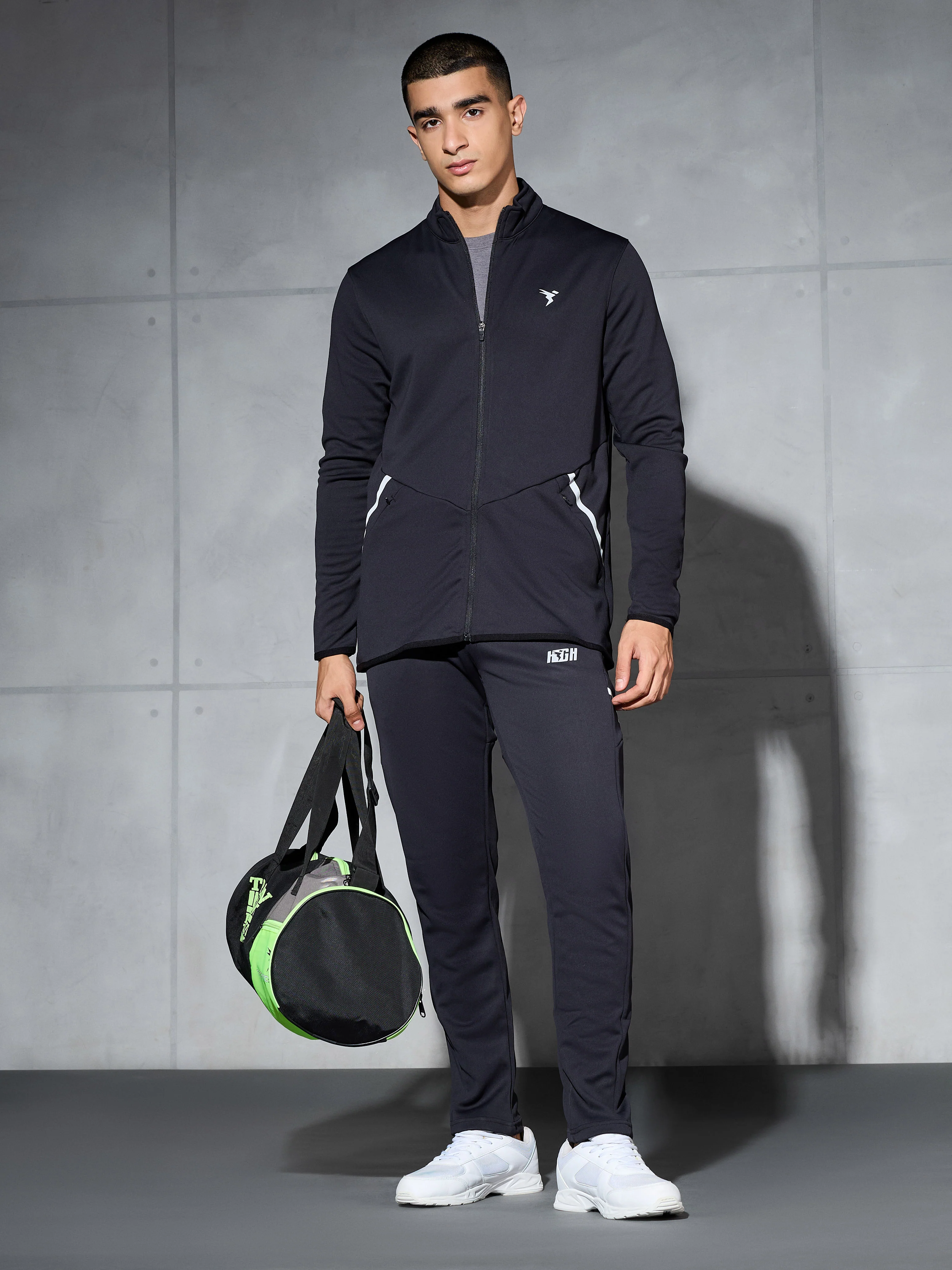 Men Solid Slim Fit Mock Neck Jacket with ELASTO PLUS - Image 5