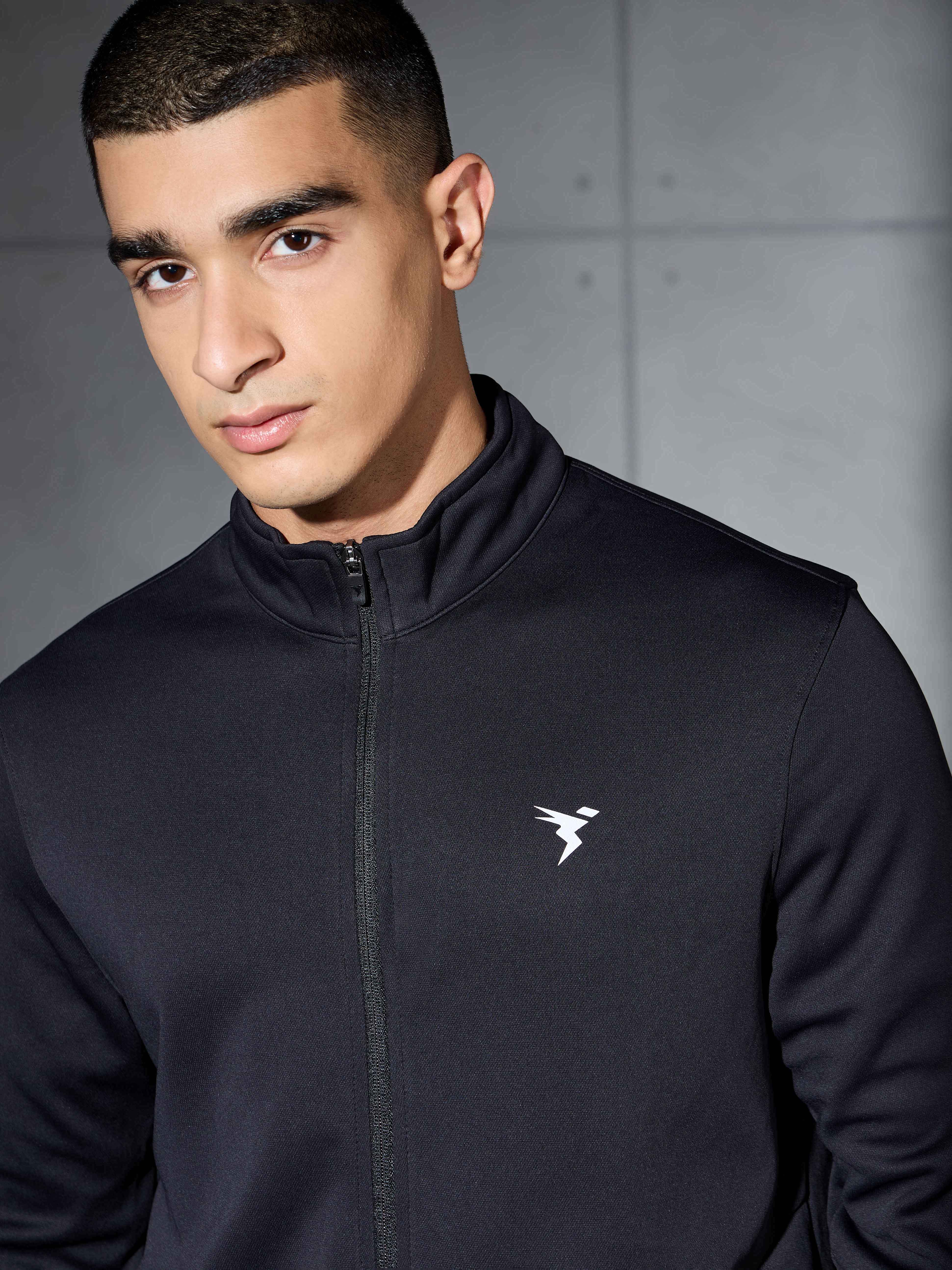 Men Solid Slim Fit Mock Neck Jacket with ELASTO PLUS - Image 6