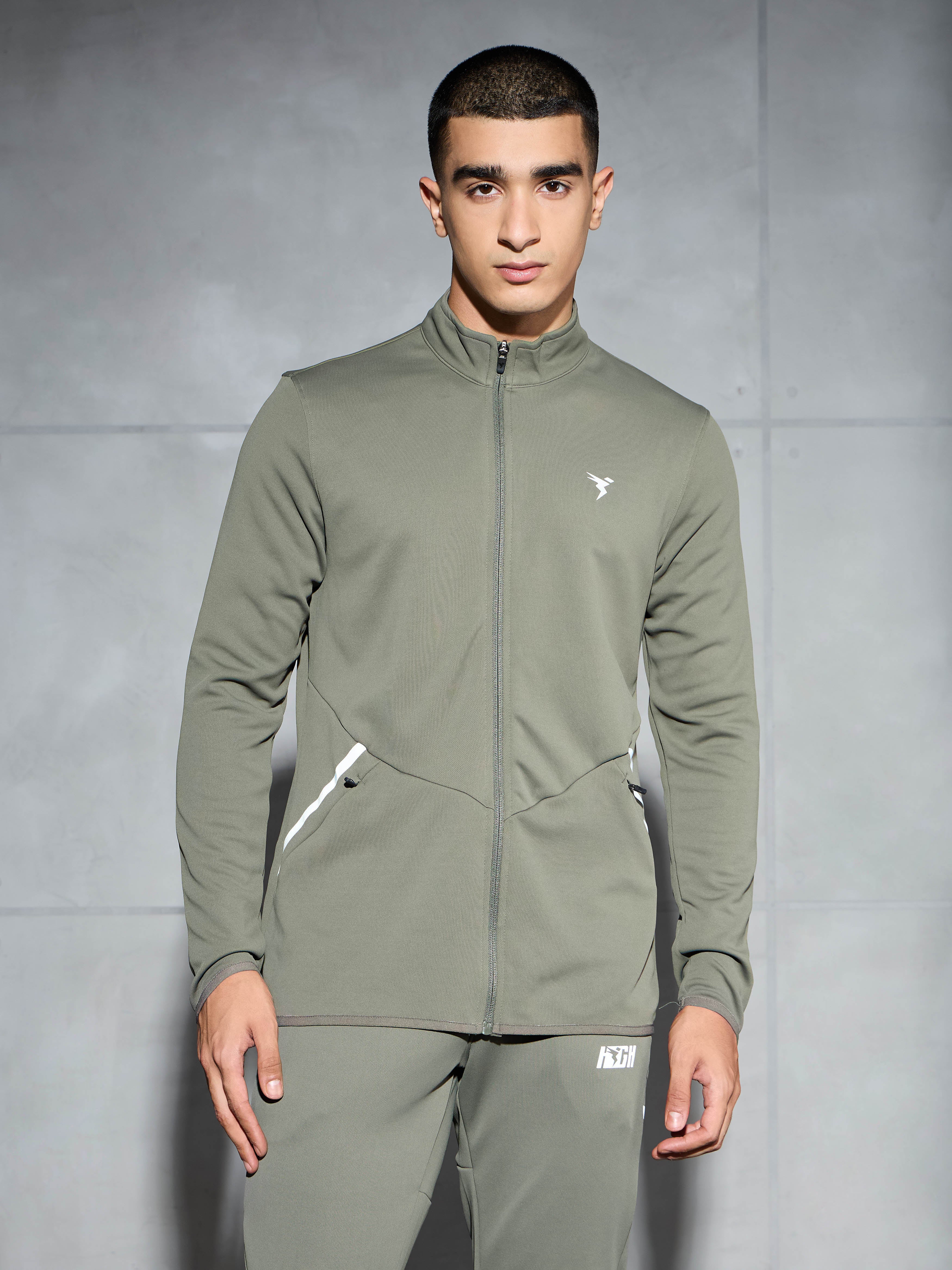 Men Solid Slim Fit Mock Neck Jacket with ELASTO PLUS - Image 2