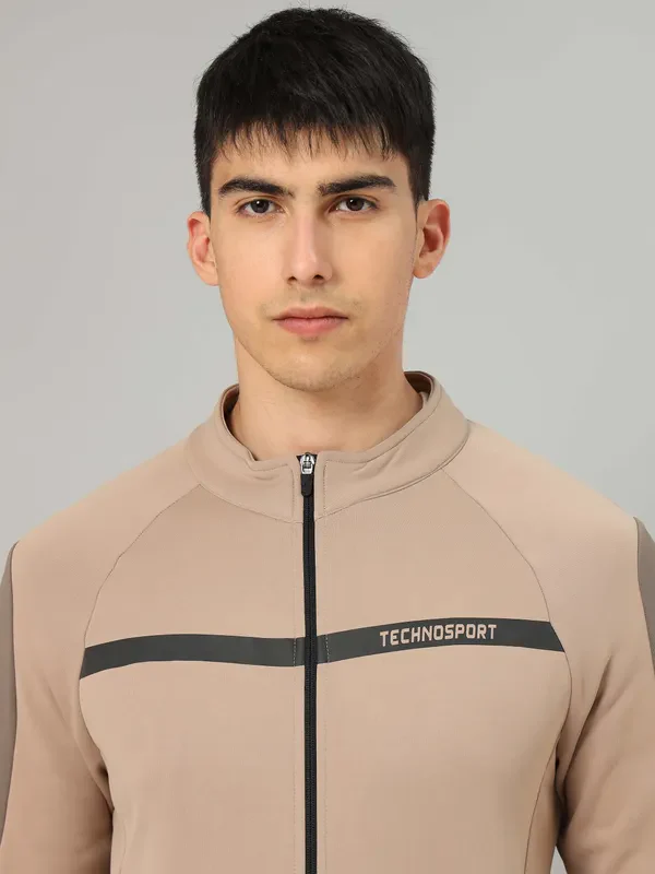 Men Colorblock Slim Fit Mock Neck Jacket with TECHNO GUARD - Image 9