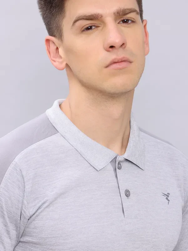 Men Melange Slim Fit Polo T-shirt with DOUBLE COOL - Image 7