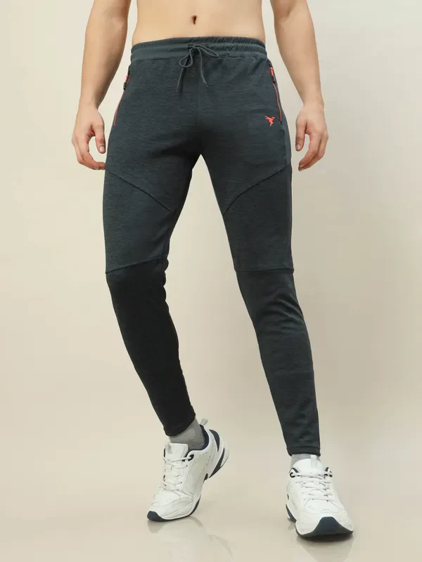 Men Melange Slim Fit Trackpants with TECHNO DRY