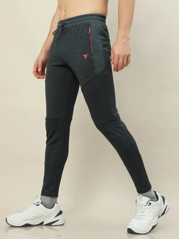 Men Melange Slim Fit Trackpants with TECHNO DRY - Image 6