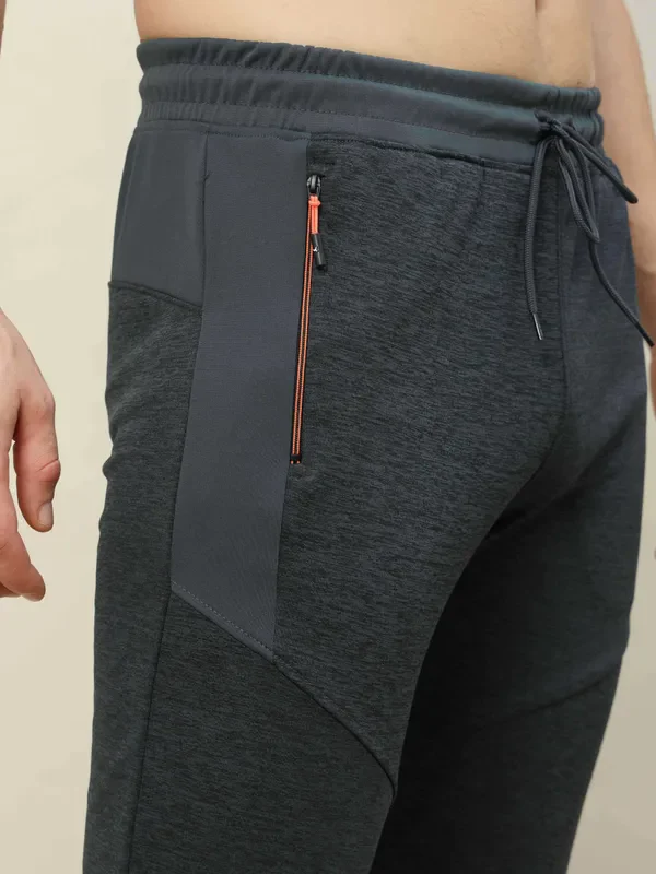 Men Melange Slim Fit Trackpants with TECHNO DRY - Image 8