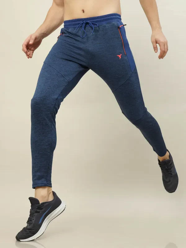 Men Melange Slim Fit Trackpants with TECHNO DRY